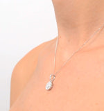 18k White Gold Cluster Diamond Circles Drop 0.75ct Pendant