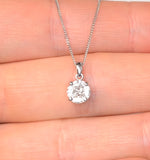 Galileo 1.00ct Look Diamond 0.41ct 18k White Gold Solitaire Necklace