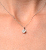 Galileo 1.00ct Look Diamond 0.41ct 18k White Gold Solitaire Necklace