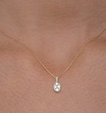 Diamond Oval Galileo 0.52ct Pendant Necklace In 18k Gold - R4640