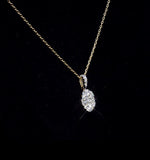 Diamond Oval Galileo 0.52ct Pendant Necklace In 18k Gold - R4640