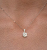 Diamond Carre Galileo 1.10ct Pendant Necklace In 18k White Gold