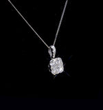 Diamond Carre Galileo 1.10ct Pendant Necklace In 18k White Gold