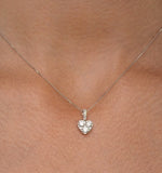 Diamond Galileo Heart 1.10ct Pendant Necklace In 18k White Gold