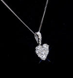 Diamond Galileo Heart 1.10ct Pendant Necklace In 18k White Gold