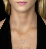 Initial 'r' Necklace Diamond Encrusted Pave Set In 9k White Gold