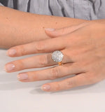 18k Gold Diamond Pave Ring 0.54ct H/si