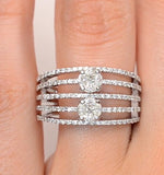 Two 0.50ct Look Galileo Set Diamonds 0.80ct And Platinum Ring