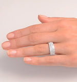 3 Row Diamond 1.50ct And Platinum Half Eternity Ring - S3484