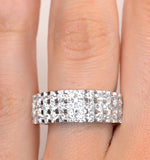 3 Row Diamond 1.50ct And Platinum Half Eternity Ring - S3484