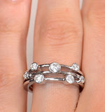 Rain Drops Diamond 0.50ct And Platinum Rubover Ring