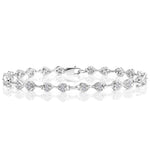 0.25ct Diamond Heart Bracelet Set In Silver