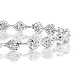 0.25ct Diamond Heart Bracelet Set In Silver