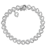 Diamond Silver Heart Bracelet - Ud3256