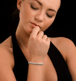 Diamond Silver Heart Bracelet - Ud3256