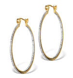 Diamond Hoop Earrings 35mm In Gold Vermeil - Ug3238