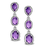 Amethyst Drop Earrings In Sterling Silver - Ug3245