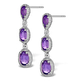 Amethyst Drop Earrings In Sterling Silver - Ug3245