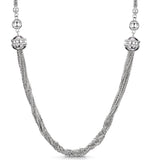 Allura Collection Tassle Design Diamond Necklace 0.02ct In 925 Silver