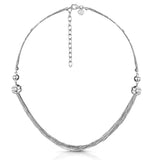 Allura Collection Tassle Design Diamond Necklace 0.02ct In 925 Silver
