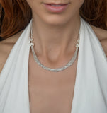 Allura Collection Tassle Design Diamond Necklace 0.02ct In 925 Silver