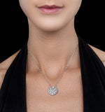 Vintage Heart Locket Necklace Set With White Topaz In Silver