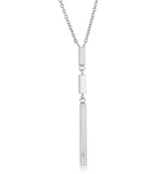 Silver Triple Bar Necklace With White Topaz - Tesoro Collection