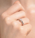 Certified Low Set Chloe Platinum Diamond Engagement Ring 0.25ct-g-h/si