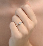 Lily Certified Lab Diamond Engagement Ring 0.33ct G/si1 18k White Gold