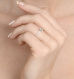 Engagement Ring Certified Emerald Cut Diamond 0.25ct G/vs 18k Gold