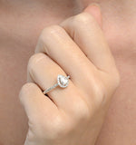 Halo Engagement Ring Ella 0.81ct Pear Shape Diamond 18k White Gold