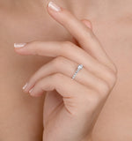 Sidestone Engagement Ring Adelle 0.85ct G/si2 Diamonds 18k White Gold