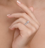 Sidestone Engagement Ring Seraphina 0.95ct Vs1 Princess Diamonds 18kw