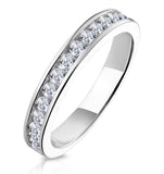 Alexa Matching Wedding Band 0.55ct H/si Diamond  In 18k White Gold