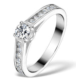 Sidestone Lab Diamond Ring Alexa 0.95ct H/si1 18k White Gold