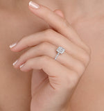 Halo Engagement Ring Aria 1.30ct Vs2 Princess Diamond 18k White Gold