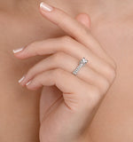 Sidestone Engagement Ring Nova 1.20ct E/vs1 Pave Diamonds 18kw Gold