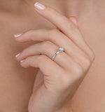 Sidestone Engagement Ring Vana 0.80ct Si1 Baguette Diamonds 18kw Gold