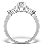 Sidestone Lab Diamond Ring Vana 0.80ct G/vs1 Baguette 18kw Gold