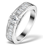 Sidestone Lab Diamond Ring Yasmin 1ct G/vs1 Baguette 18k White Gold