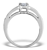 Sidestone Engagement Ring Elina 0.90ct Si Emerald Cut Diamonds 18kw