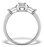 Sidestone Engagement Ring Galina 0.80ct Emerald Cut Diamond 18k Gold