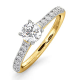 Natalia Lab Diamond Engagement Side Stone Ring 18k Gold 0.91ct G/si1