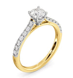 Natalia Lab Diamond Engagement Side Stone Ring 18k Gold 0.91ct G/vs1