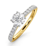 Natalia Gia Diamond Engagement Side Stone Ring 18k Gold 1.15ct G/vs2