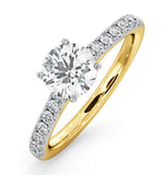 Natalia Gia Diamond Engagement Side Stone Ring 18k Gold 1.40ct G/si2