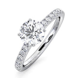 Natalia Lab Diamond Engagement Side Stone Ring 18kw Gold 2.00ct G/si1