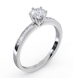 Charlotte Gia Diamond Engagement Side Stone Ring 18kw Gold 0.65ct Si1
