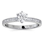 Charlotte Gia Diamond Engagement Side Stone Ring 18kw Gold 0.65ct Vs2