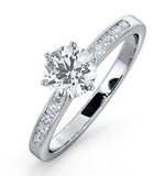 Charlotte Gia Diamond Engagement Side Stone Ring Platinum 0.88ct G/vs1